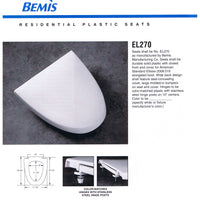 American Standard 5340.13.021 Replacement Toilet Seat - BONE (EL270-006)