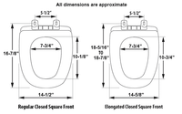 
                Eljer Emblem Regular Bowl (Round Front) Square Front Wood Toilet Seat - WHITE (Replacement For 124-0210) - DPF-Plumbing
              