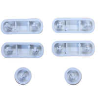 Kohler New Style Fleur Toilet Seat (4617, 85332) Bumper Kit 97393-0 WHITE (Pin to Pin 1-3/16")