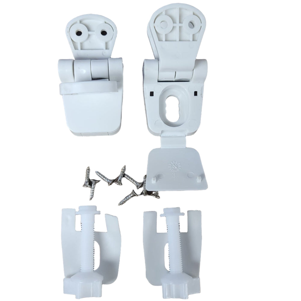 Pair of Replacement Hinges For A Wood Toilet Seat - WHITE