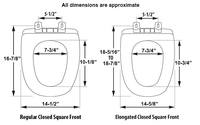 
                Eljer Emblem Elongated Square Front Wood Toilet Seat - WHITE (Replacement For 124-0205)
              