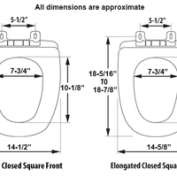 Eljer Emblem Elongated Square Front Wood Toilet Seat - WHITE (Replacement For 124-0205)