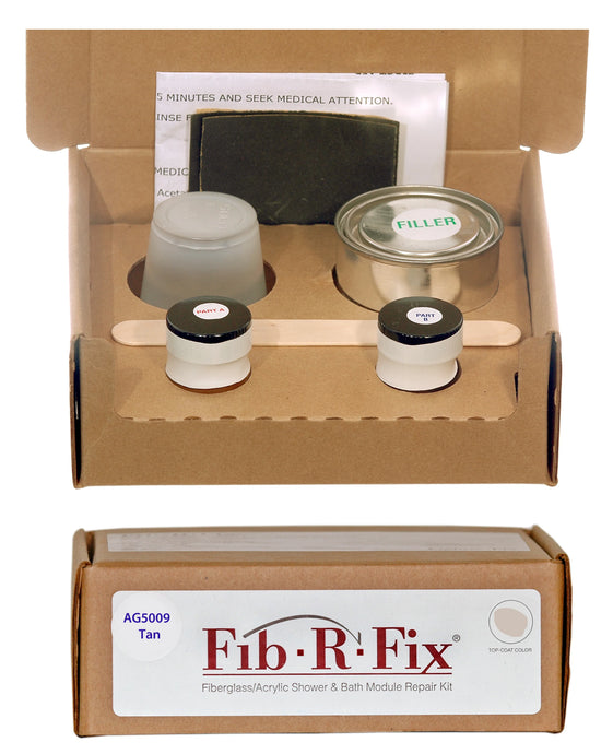 Fiberglass/Acrylic Shower & Bath Module Repair Kit

Repair chips, small cracks and holes in fiberglass and acrylic bathroom fixtures.
Specific color matches to bathroom fixture manufacture’s specifications.
