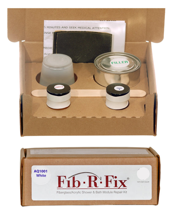 Fiberglass/Acrylic Shower & Bath Module Repair Kit

Repair chips, small cracks and holes in fiberglass and acrylic bathroom fixtures.
Specific color matches to bathroom fixture manufacture’s specifications.
