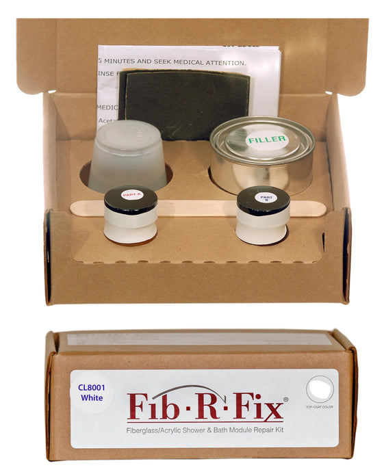 Fiberglass/Acrylic Shower & Bath Module Repair Kit

Repair chips, small cracks and holes in fiberglass and acrylic bathroom fixtures.
Specific color matches to bathroom fixture manufacture’s specifications.
