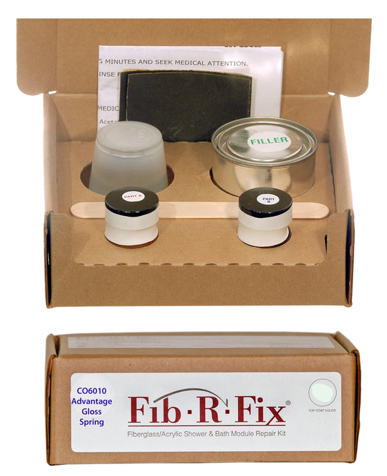 Fiberglass/Acrylic Shower & Bath Module Repair Kit

Repair chips, small cracks and holes in fiberglass and acrylic bathroom fixtures.
Specific color matches to bathroom fixture manufacture’s specifications.
