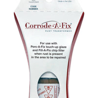 Corrode-A-Fix® Rust Transformer completely neutralizes annoying, persistent rust on steel and cast-iron by converting it to a protective black layer 30 minutes after application.