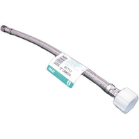 
                3/8" OD x 7/8"  Professional Series Stainless Steel Toilet Connector Supply Line With Plastic Nut
              